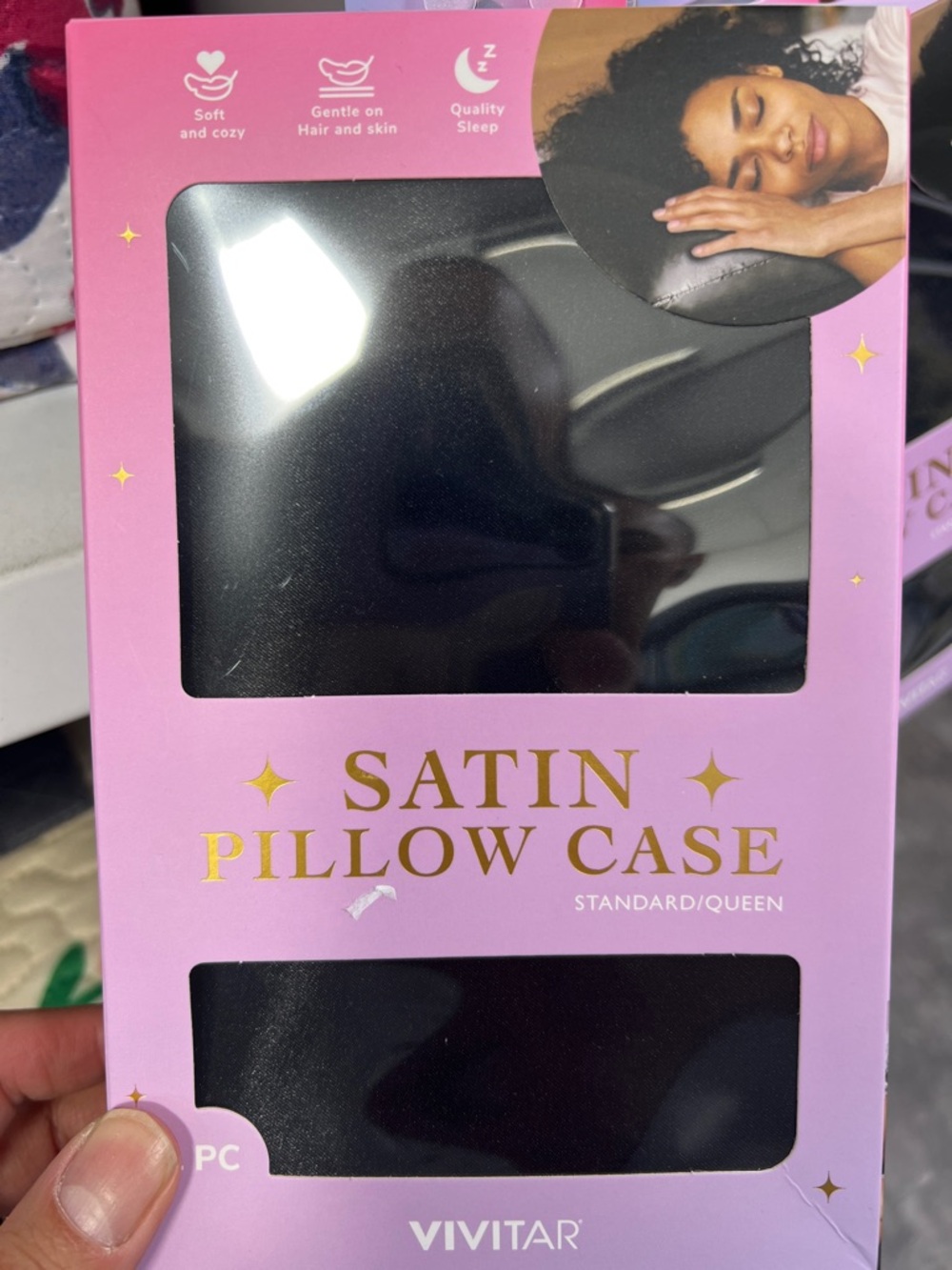 Vivitar Black Satin Pillow Case - Standard/Queen